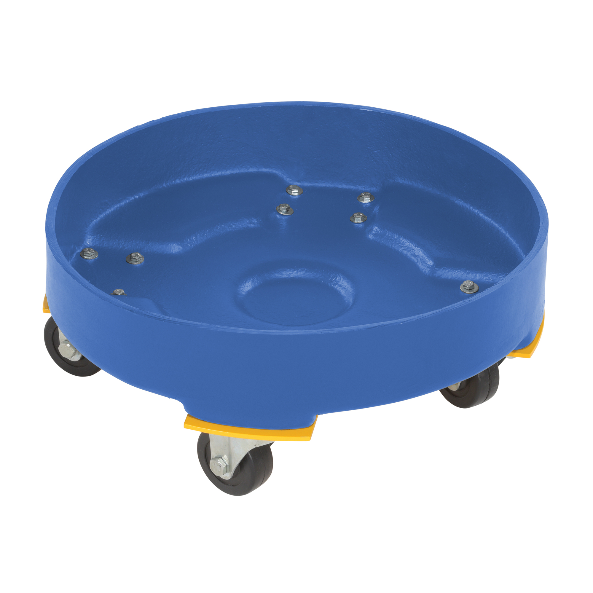 Vestil Polyethylene Heavy Duty Drum Dolly 30 Gallon 19-3/4 In. x 19-3/4 In. x 8-5/8 In. 600 Lb. Capacity Blue